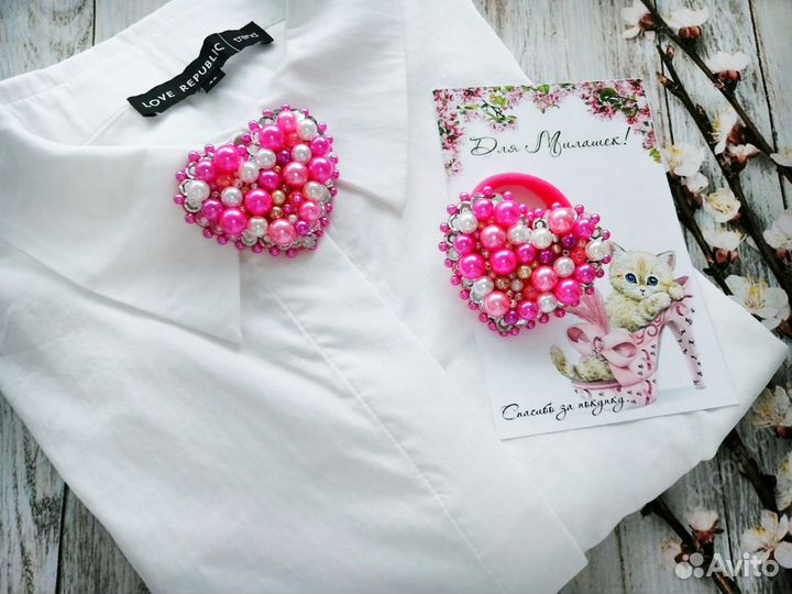 Резиночки, расшитые бусинами