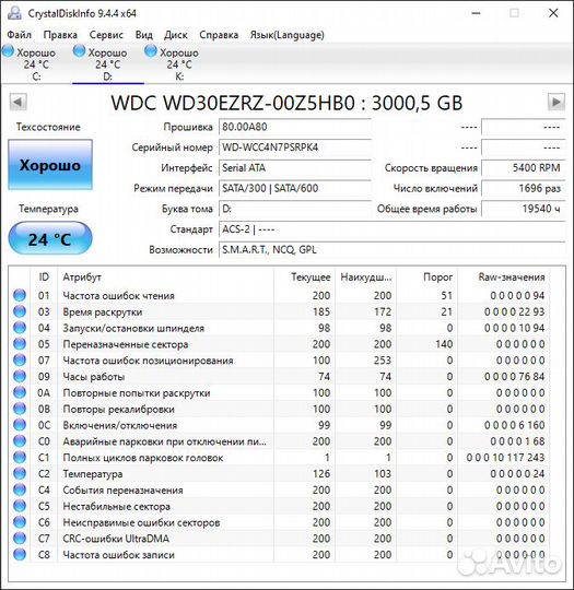 Надежный жесткий диск 3000 GB от WD