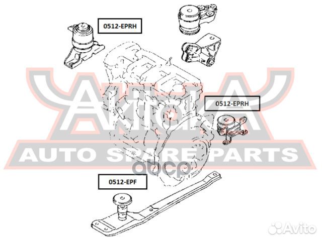 Подушка двигателя передняя 0512-EPF asva