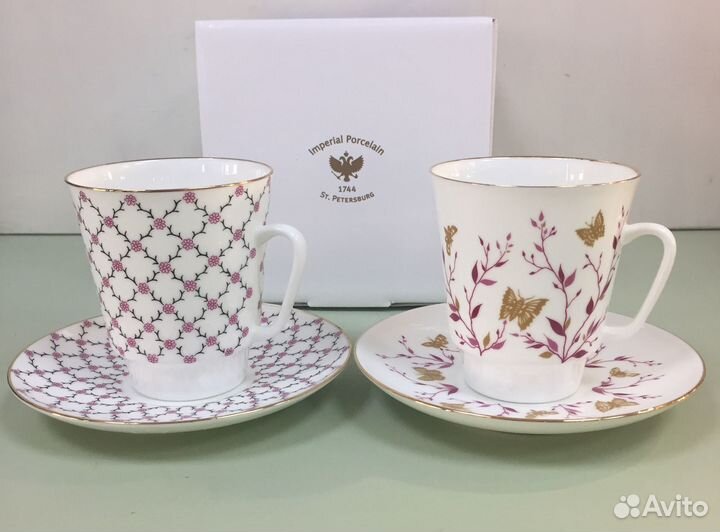 Чашка С блюдцем кофейная костяной фарфор ифз(лфз)