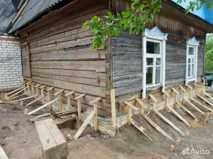 Замена венцов, лаг, подъем дома Ремонт пола