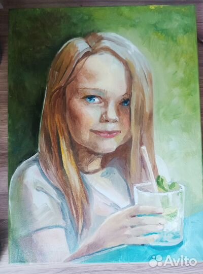 Портрет на холсте по фото маслом