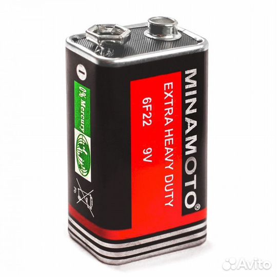 Батарейка крона 6F22-1S minamoto