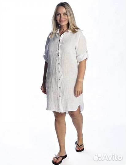 Рубашка удлиненная,лен