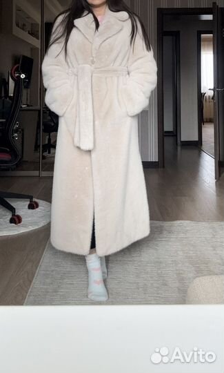 Эко шуба длинная