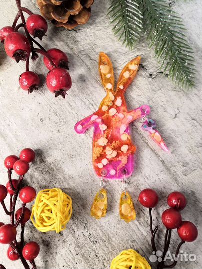 Елочные игрушки из эпоксидной смолы