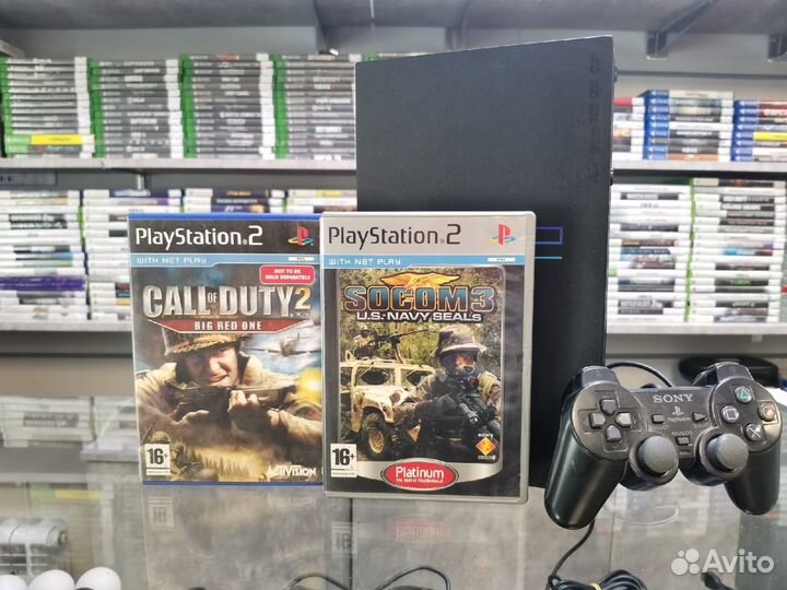 Sony PS2 Fat + Call of Duty 2 и Socom 2