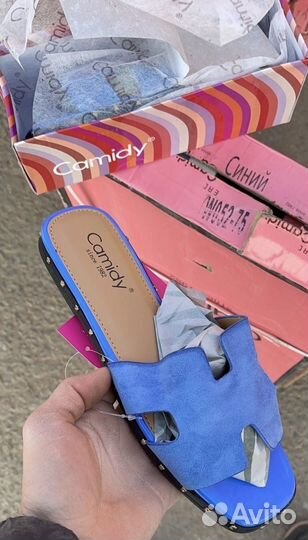 Шлепки летние Hermes качество lux