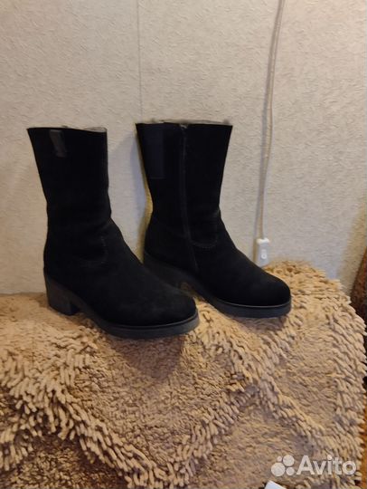 Сапоги зимние замшевые