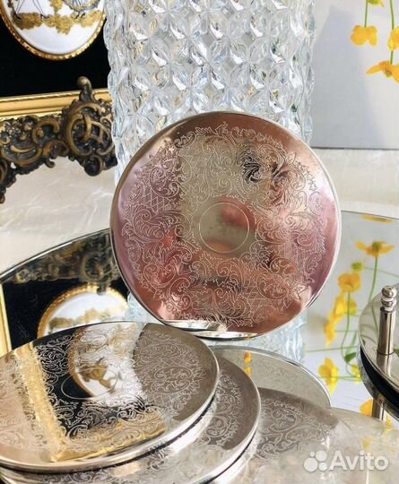 Подставки под чашки бокалы Серебрение. Англия