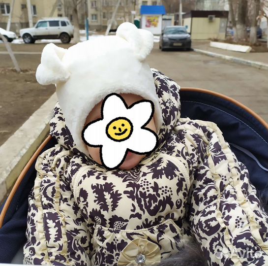 Шапка зимняя для девочки 42 объём