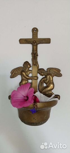 Бронзовый крест, распятие с чашей, до 1950гг