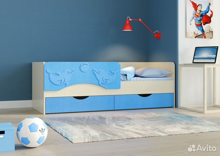 Детская кровать дельфин 2(четыре цвета)