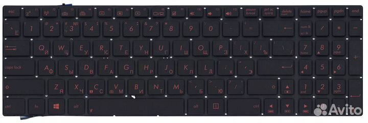 Клавиатура asus N550LF с красной подсветкой, OEM