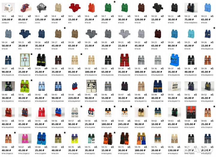 Lego Classic - Части минифигурок и человечков