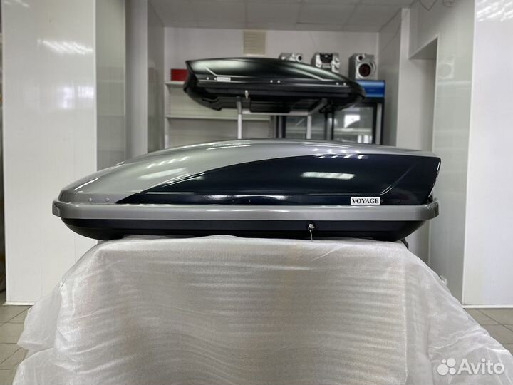 Автобокс Voyage 440л 175см цвет Титан с U глянец