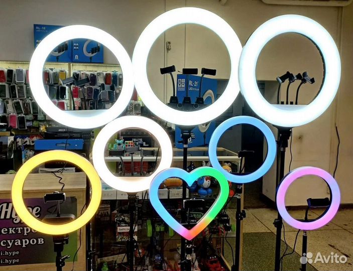 Кольцевые лампы с штативом