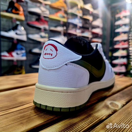 Кроссовки Air Jordan 1 Low x Travis Scott Olive