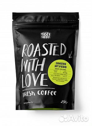 Кофе в зернах Tasty Coffee Эфиопия Иргачефф Нат