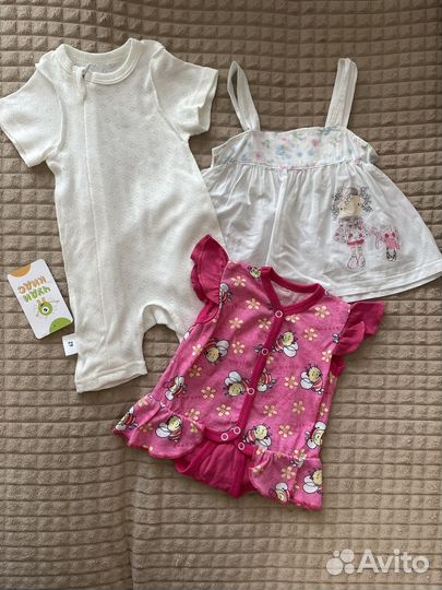Детская одежда пакетом на девочку лето 56 62 68