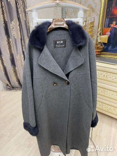 Пальто альпака +норка
