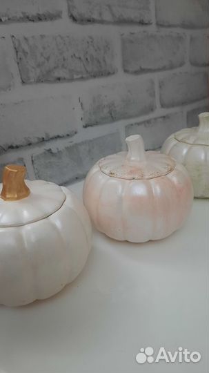 Гипсовая шкатулка тыквочка