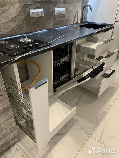 Белая прямая кухня ксп:32561