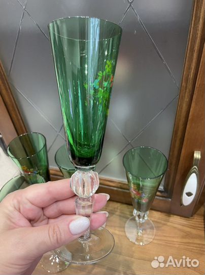 Фужеры Суздаль малахит. СССР