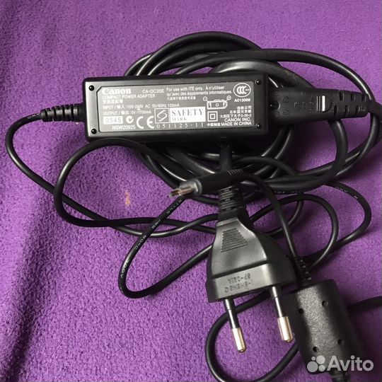 Зарядное устройство (блок питания) canon CA-DC20E