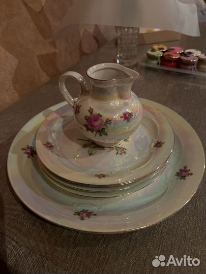 Посуда фарфор гдр,соусник,тарелки десертные