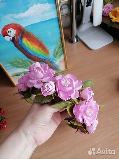 Ободки с цветами из фоамирана