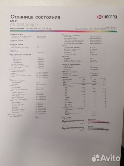 Мфу принтер А3 цветной лазерный Kyocera FS-C8520MF