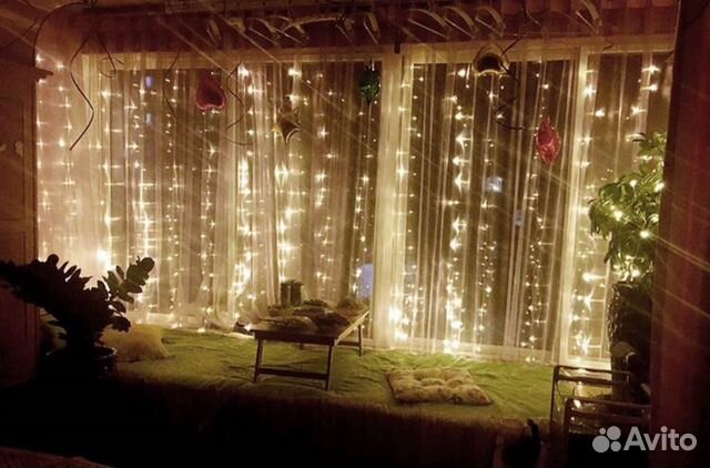 Гирлянды занавес 1,8х1,8, 3х2 и 3х3 метра, новые