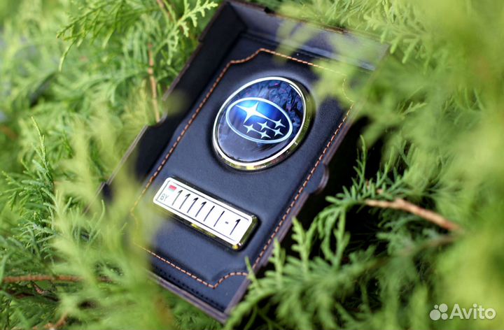 Обложка для автодокументов с лого и номером