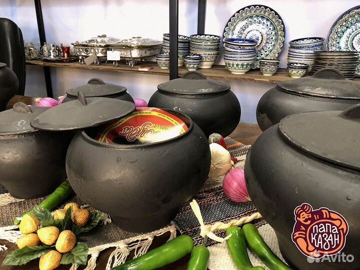 Горшок чугунный 4 л с чугунной крышкой (Балезино)