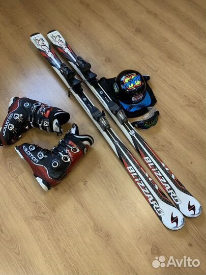 Горные лыжи Blizzard 160+ботинки Salomon 41-42 р