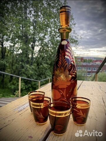 Графин и стопки богемия