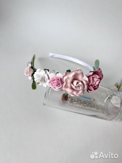 Ободок весенний с цветами