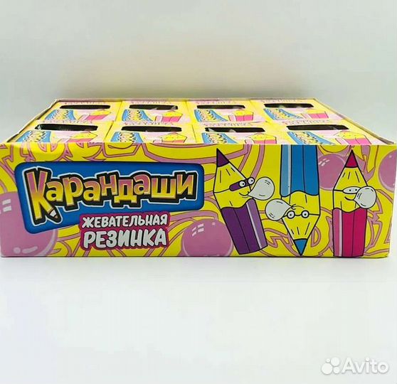 Жевательная резинка Карандаши 24 шт (72 жвачки)