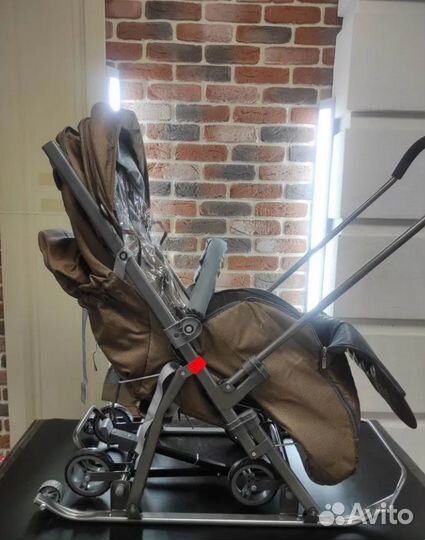 Санки-коляска Galaxy Kids-3-2-Т, бронза/крупный ро