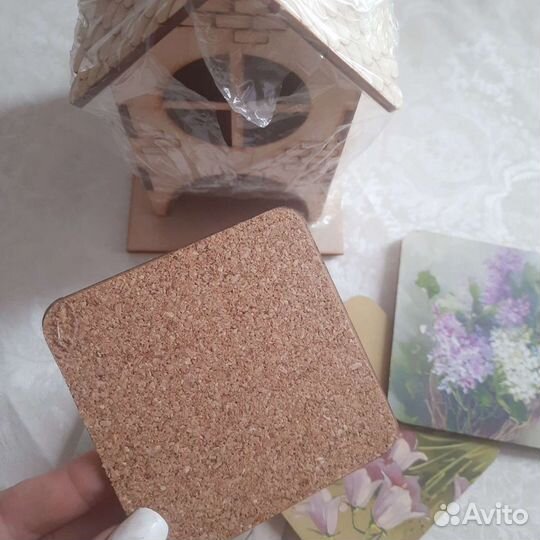 Чайный домик дерево, подставка для кружки пробка