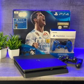 Sony Playstation 4 Slim 1Tb купленные игры+2 джоя