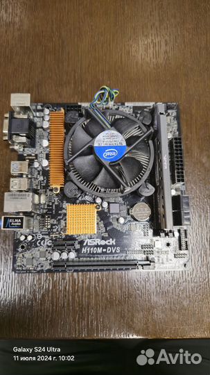 Материнская плата с процессором и памятью