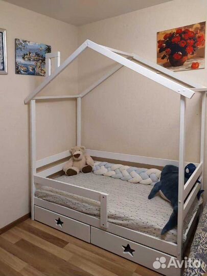 Кроватка MY place высокий борт детская из натураль