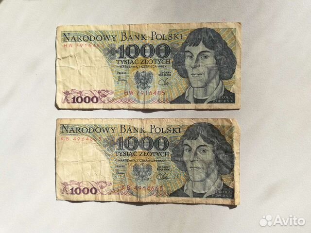 1000 злотых, Польша 1982 год