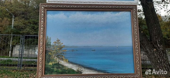 Картина маслом Азовское море пейзаж побережье