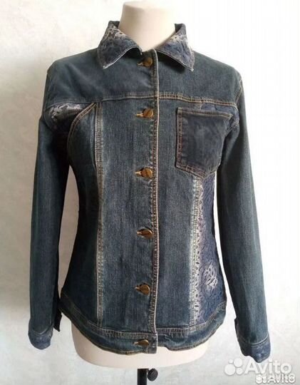 Джинсовая куртка бохо кружево вельвет 46 размер