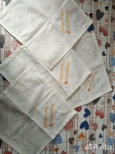 Салфетки с ручной вышивкой день Победы