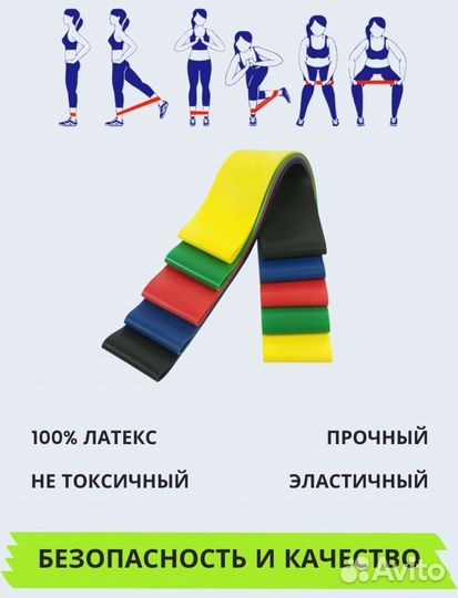 Фитнес резинки 5 шт Новые