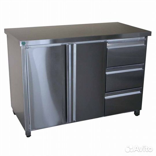 Стол тумба с 3 ящиками и распашными дверцами сш3др